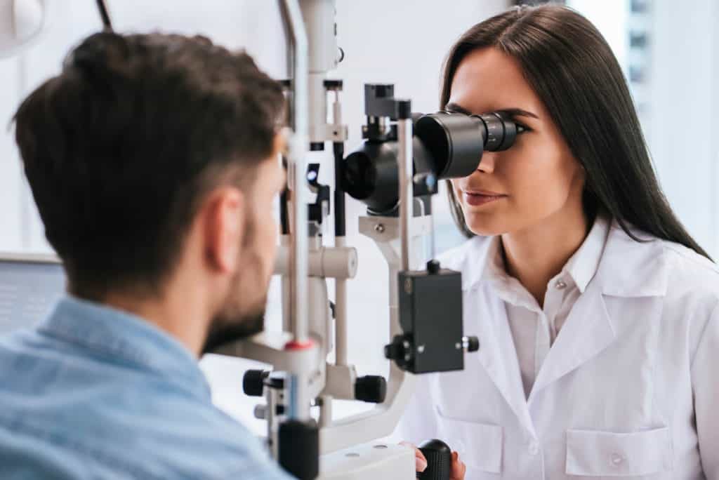 woman having her eyes tested